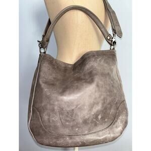 Frye Melissa Gray Leather Hobo Women's Handbag